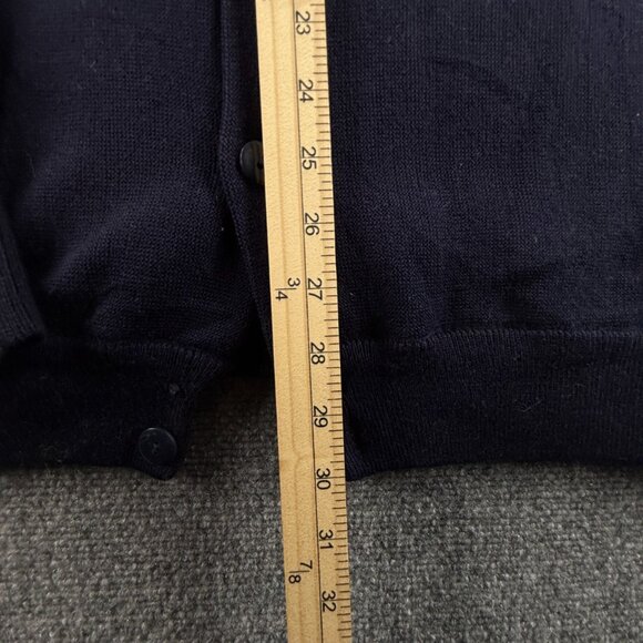 VTG Chemise Lacoste XL Cardigan Men Sweater Navy Blue Buttons Knit Acrylic - Picture 9 of 16